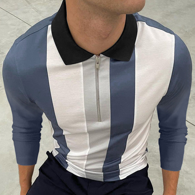 European And American Men's Summer Stripe Short Sleeve